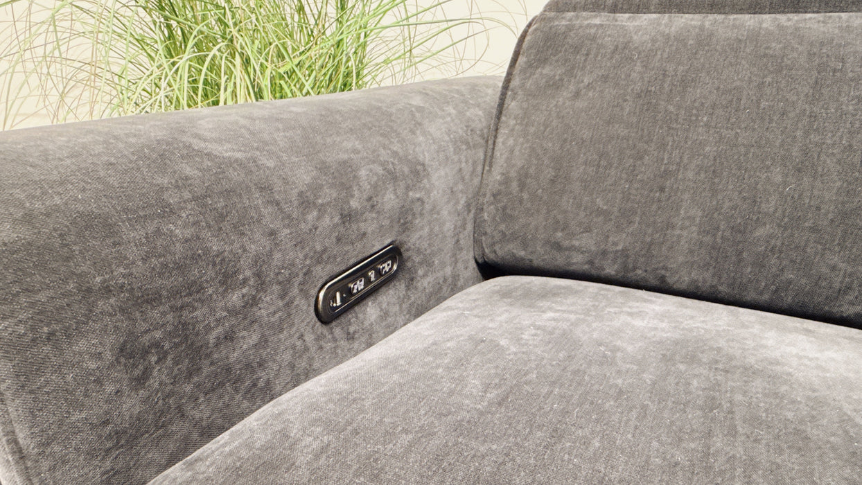 Sofology Premiere 2.5 Fabric Power Recliner in Chenille Ink