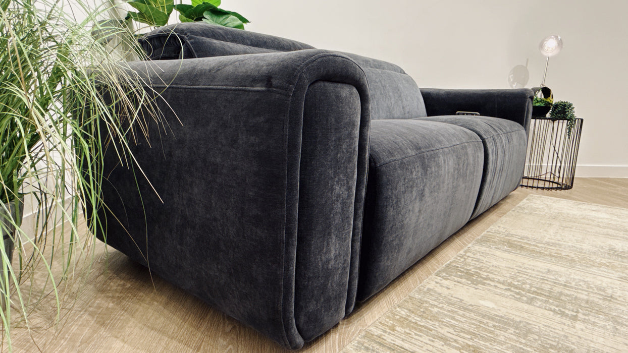 Sofology Premiere 2.5 Fabric Power Recliner in Chenille Ink