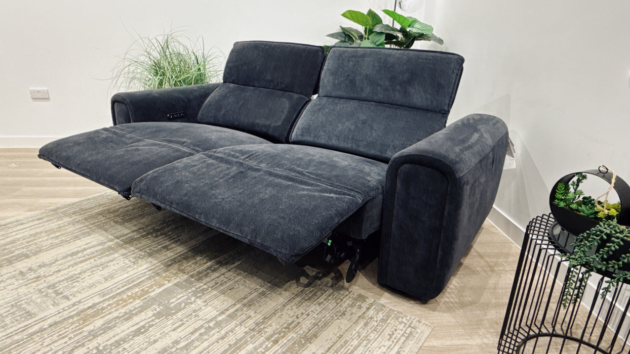 Sofology Premiere 2.5 Fabric Power Recliner in Chenille Ink