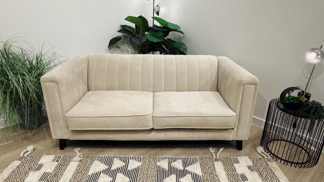 Sofology Fluted Isla Fabric 2 Seater in Velluto Beige