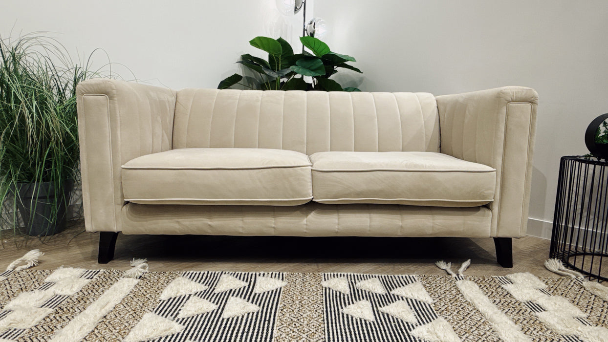 Sofology Fluted Isla Fabric 2 Seater in Velluto Beige