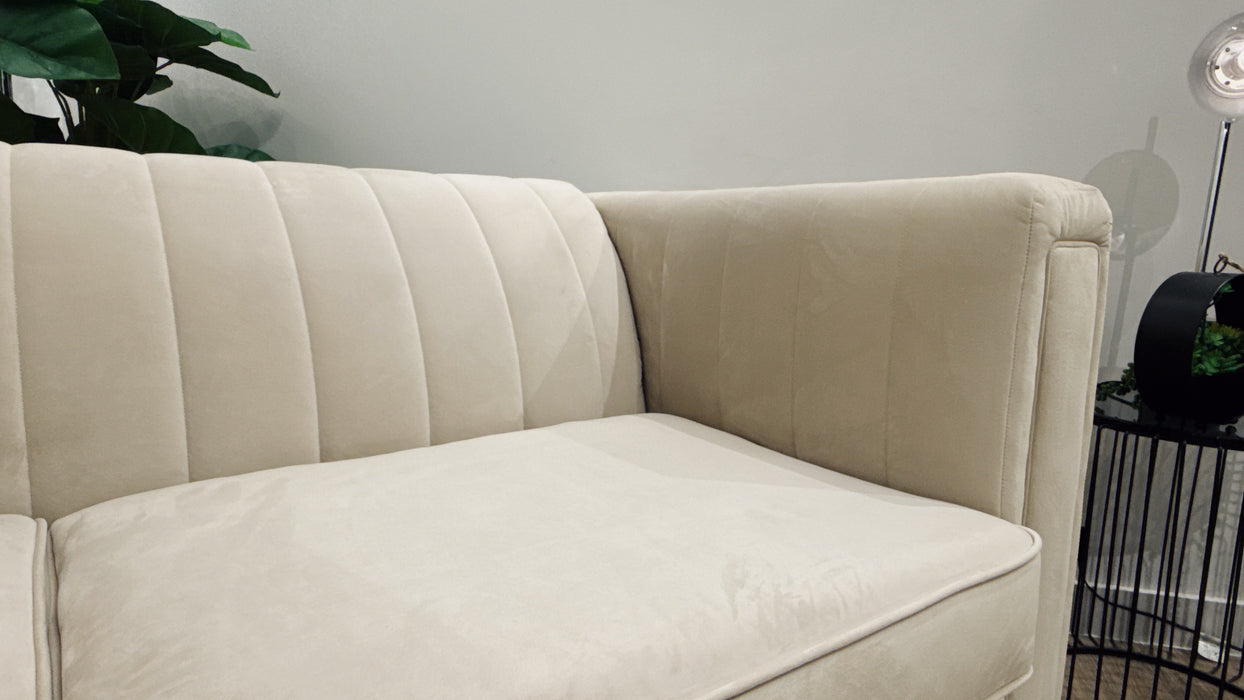 Sofology Fluted Isla Fabric 2 Seater in Velluto Beige