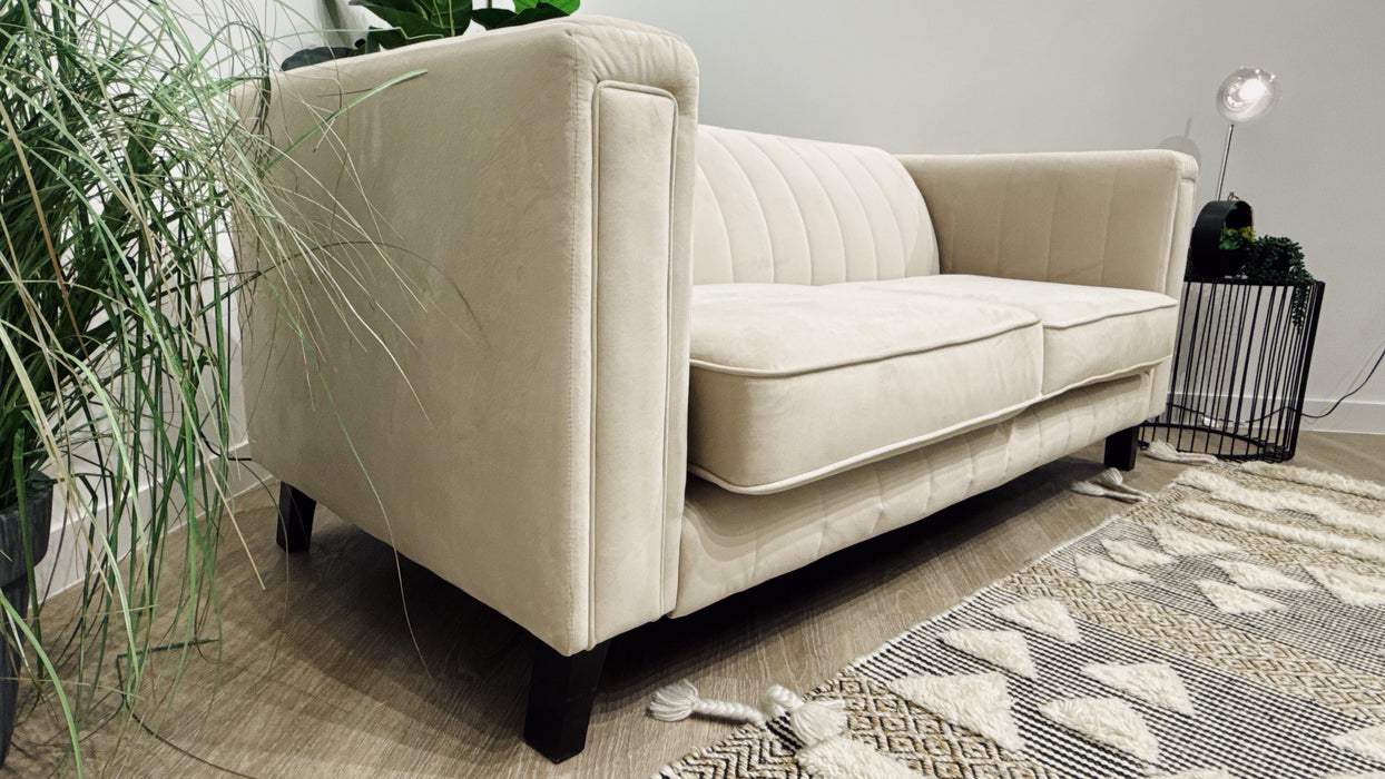 Sofology Fluted Isla Fabric 2 Seater in Velluto Beige