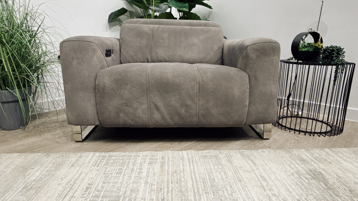Sofology Marvella Fabric Loveseat Power Recliner, Power Headrest & Heated Seat in Flecked Mocha