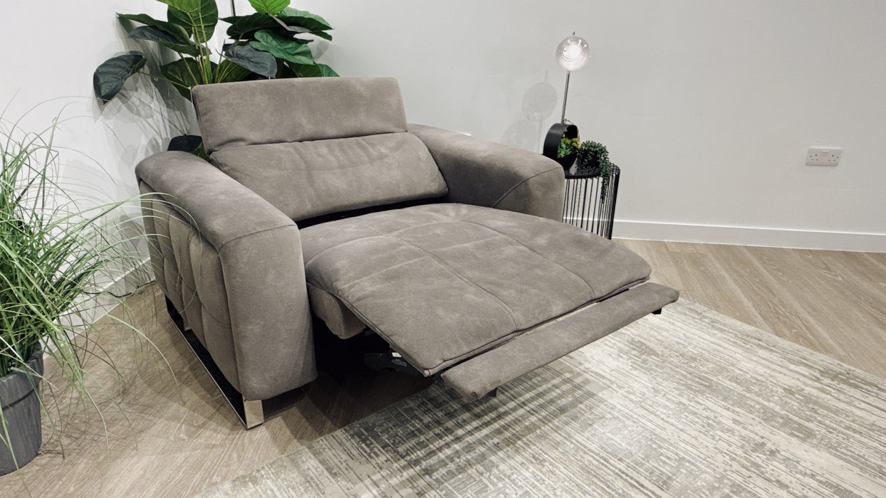 Sofology Marvella Fabric Loveseat Power Recliner, Power Headrest & Heated Seat in Flecked Mocha