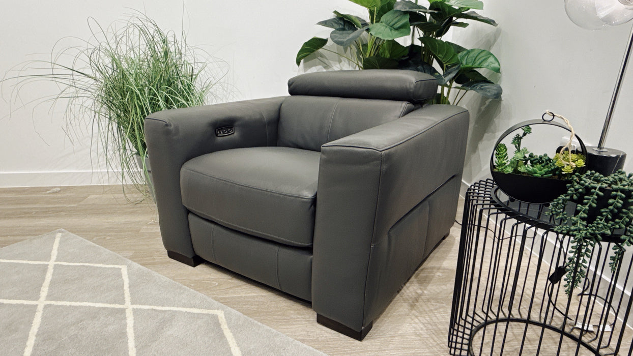 Sofology Metropolitan Chair Power Recliner in Trusty Matt Plus Charcoal