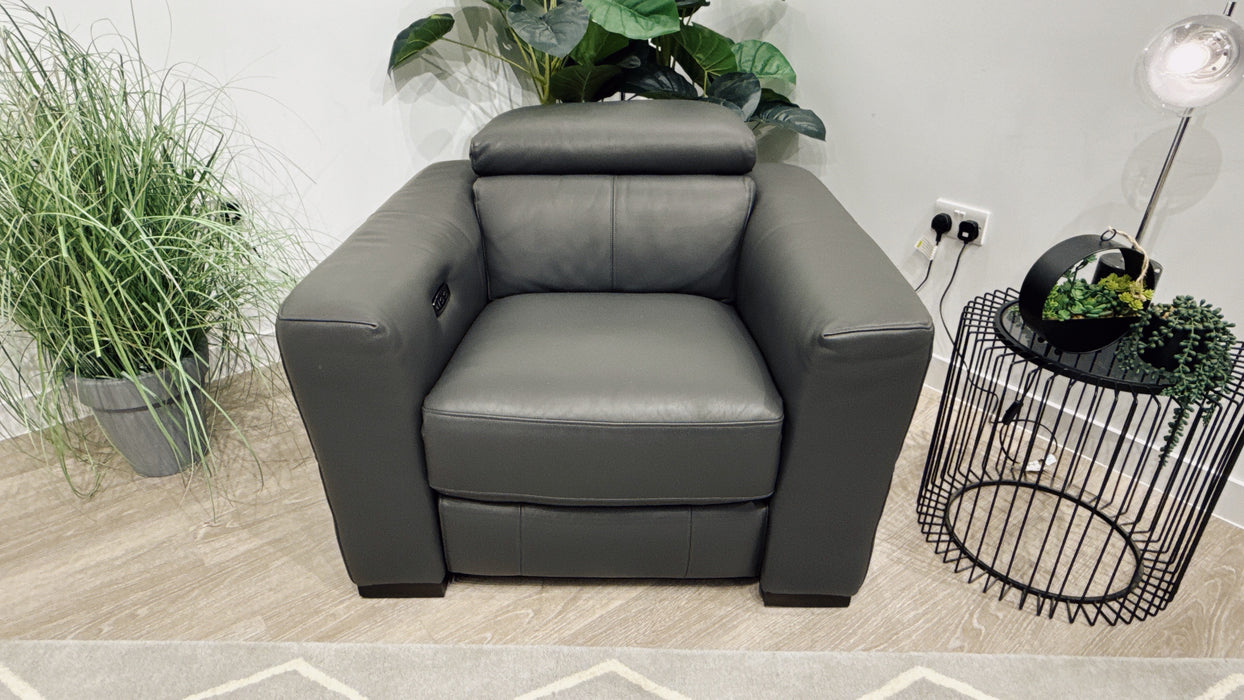 Sofology Metropolitan Chair Power Recliner in Trusty Matt Plus Charcoal