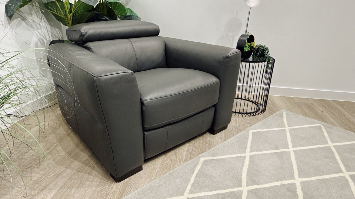 Sofology Metropolitan Chair Power Recliner in Trusty Matt Plus Charcoal