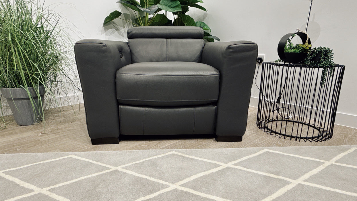 Sofology Metropolitan Chair Power Recliner in Trusty Matt Plus Charcoal