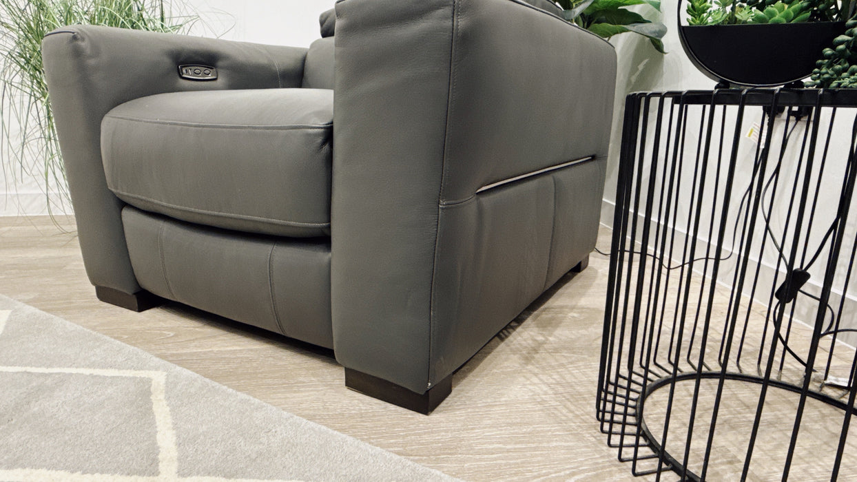 Sofology Metropolitan Chair Power Recliner in Trusty Matt Plus Charcoal