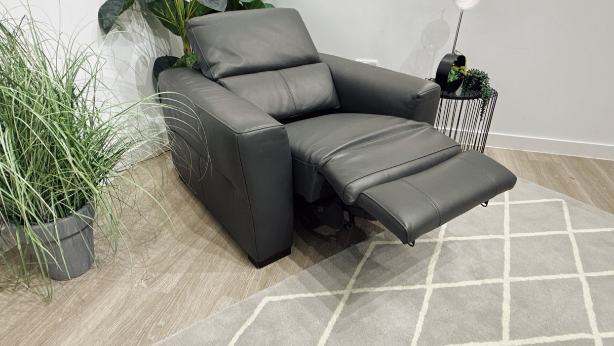 Sofology Metropolitan Chair Power Recliner in Trusty Matt Plus Charcoal