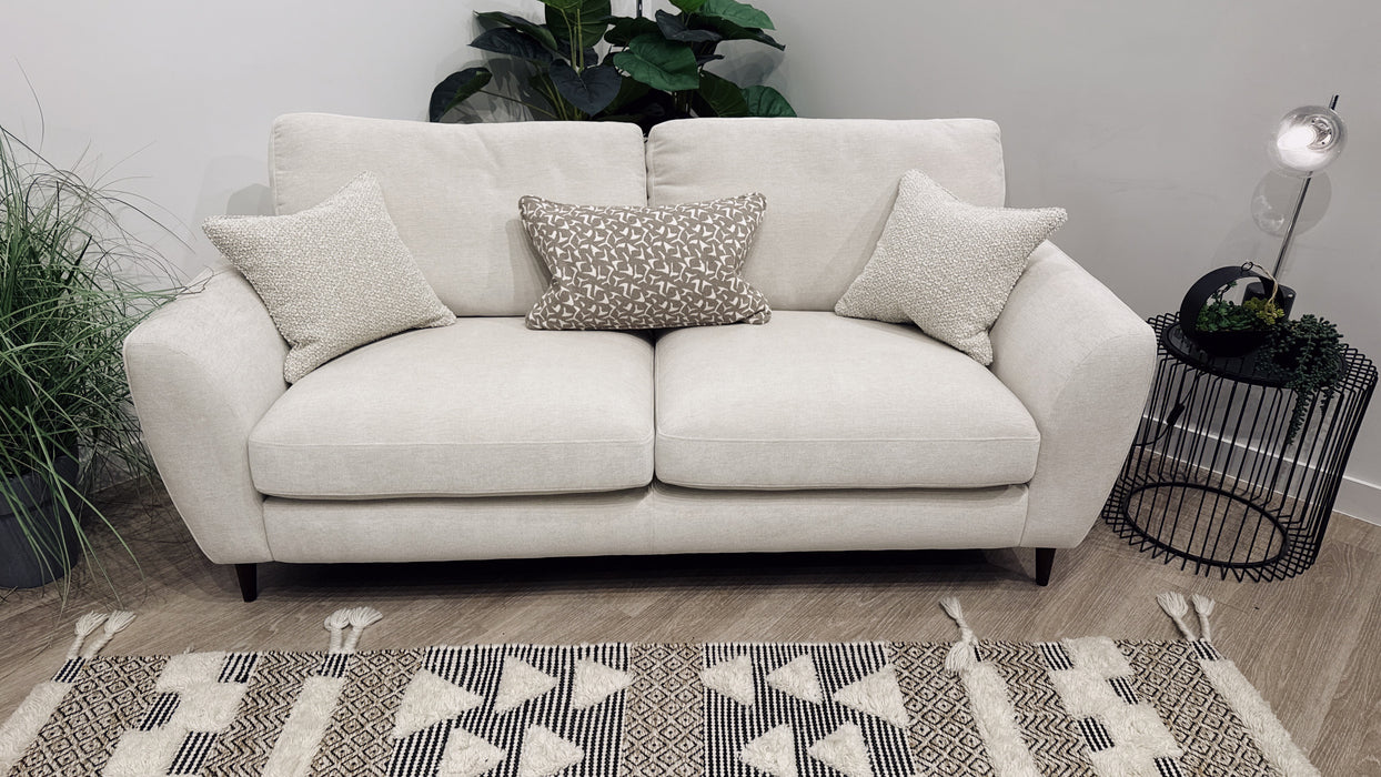 Sofology Hackney Fabric 3 Seater Memory Foam Seats in Linen Look Chenille Mist Mix