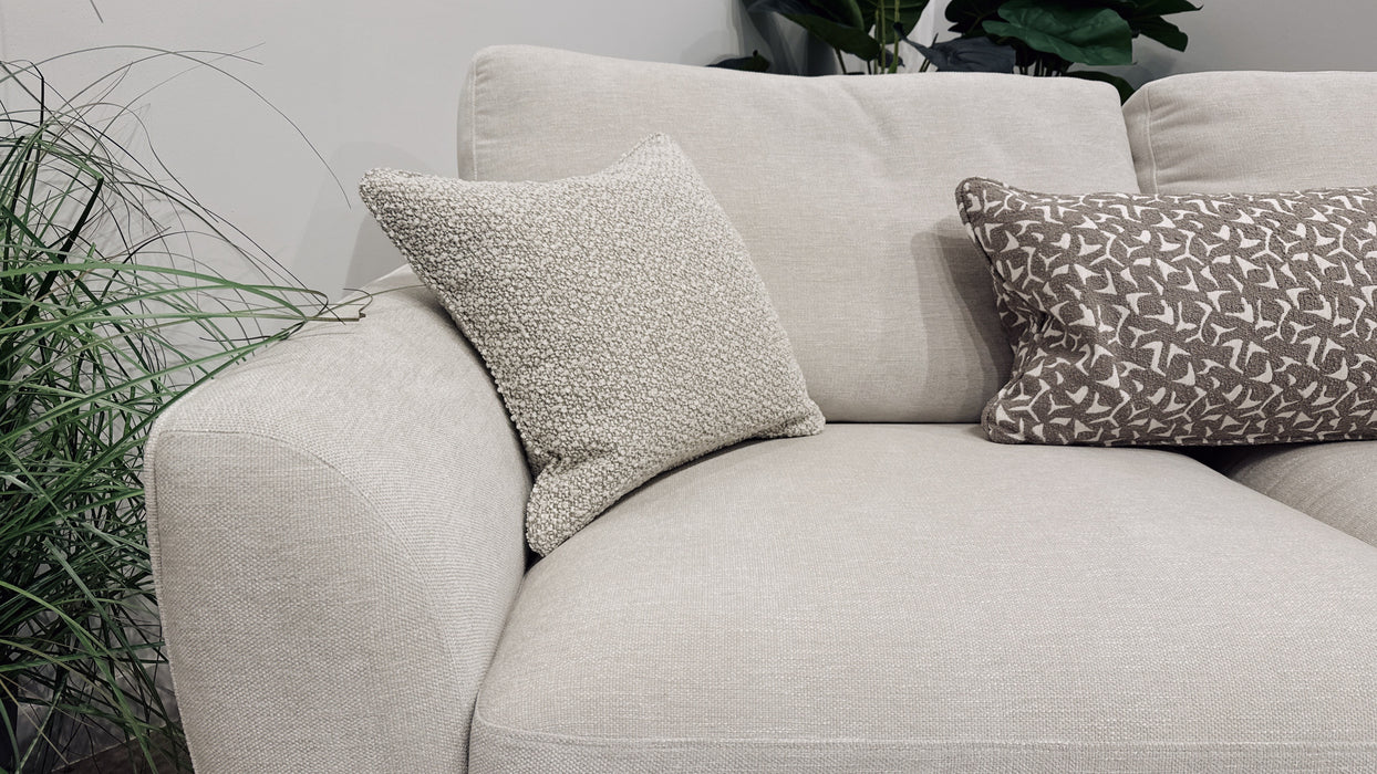Sofology Hackney Fabric 3 Seater Memory Foam Seats in Linen Look Chenille Mist Mix