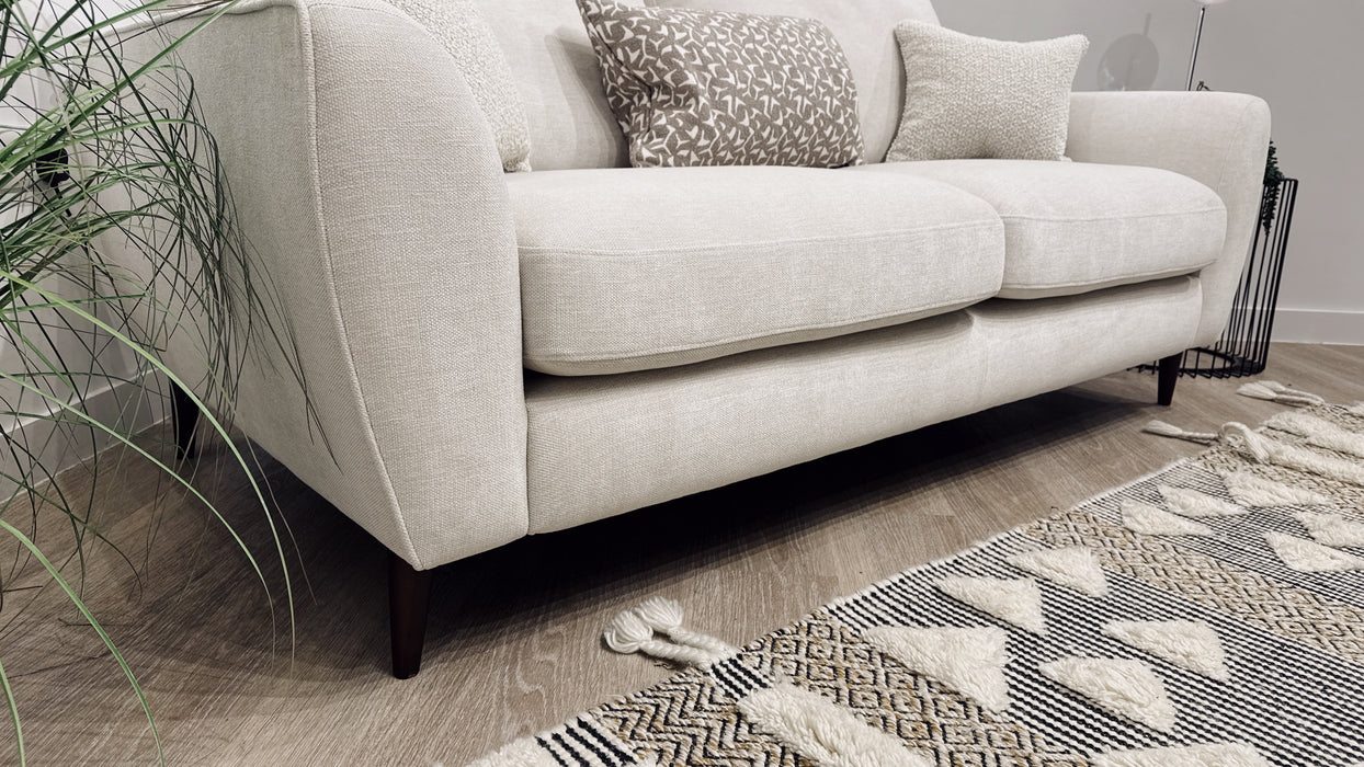 Sofology Hackney Fabric 3 Seater Memory Foam Seats in Linen Look Chenille Mist Mix