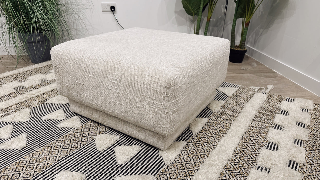 Sofology Emmy Fabric Footstool in Aston Natural