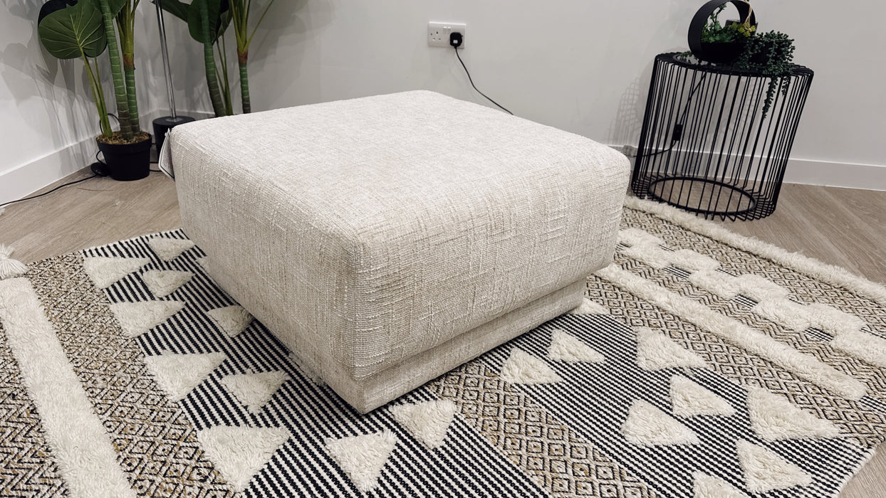 Sofology Emmy Fabric Footstool in Aston Natural