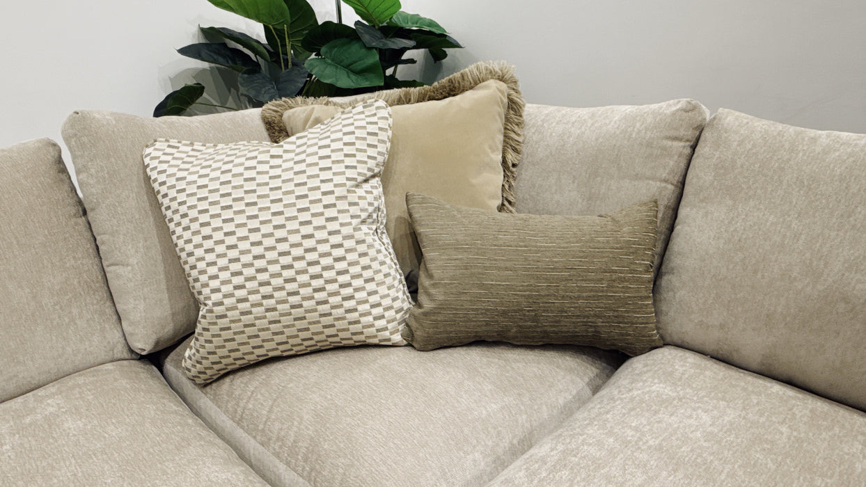 Sofology Moderna Fabric 3 Corner 1.5 + Armless Unit in Chenille Wicker
