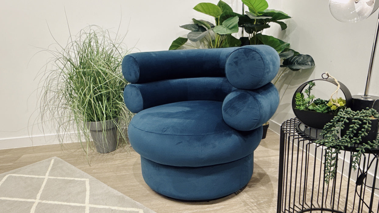 Sofology Fitzrovia Fabric Accent Swivel Chair in Teal