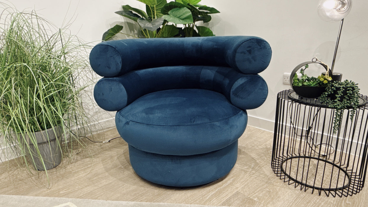 Sofology Fitzrovia Fabric Accent Swivel Chair in Teal