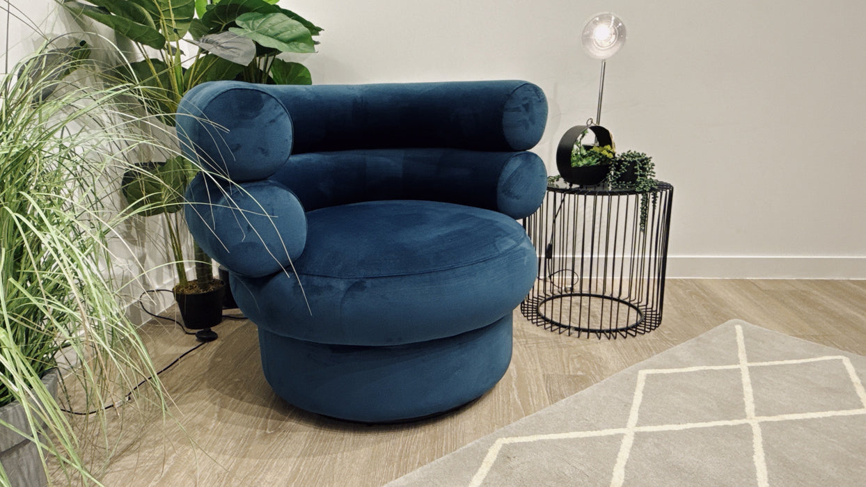 Sofology Fitzrovia Fabric Accent Swivel Chair in Teal