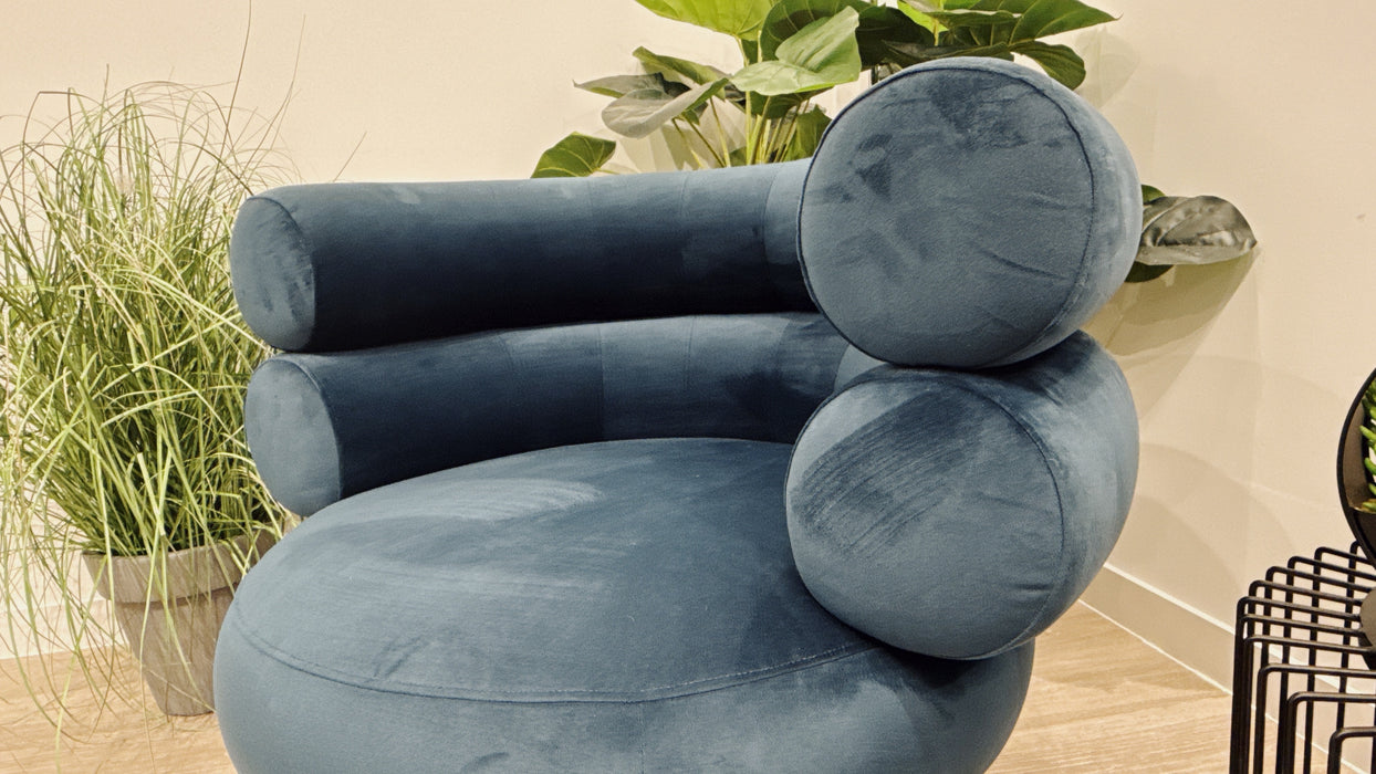 Sofology Fitzrovia Fabric Accent Swivel Chair in Teal