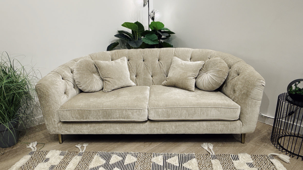 Sofology The Gatsby Fabric 3 Seater in Luxury Chenille Linen