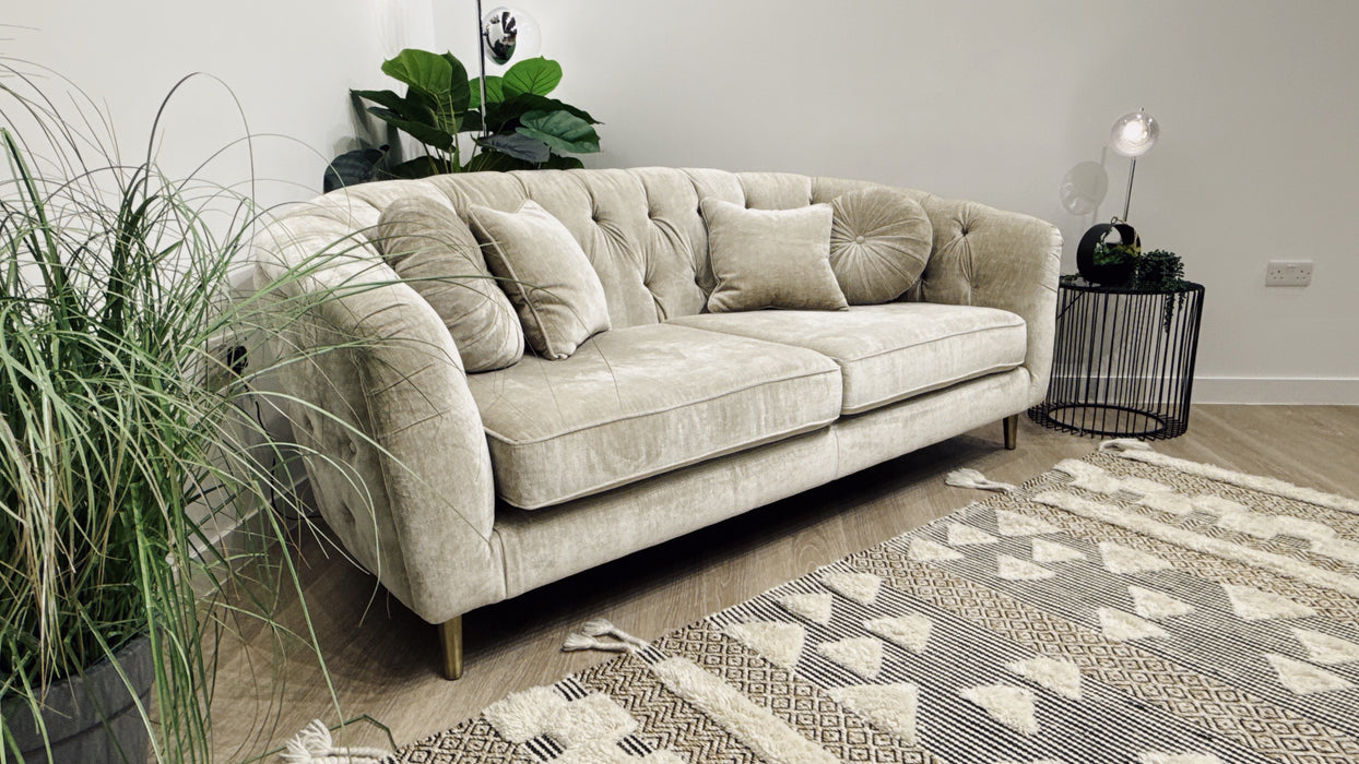 Sofology The Gatsby Fabric 3 Seater in Luxury Chenille Linen