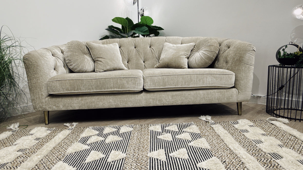 Sofology The Gatsby Fabric 3 Seater in Luxury Chenille Linen