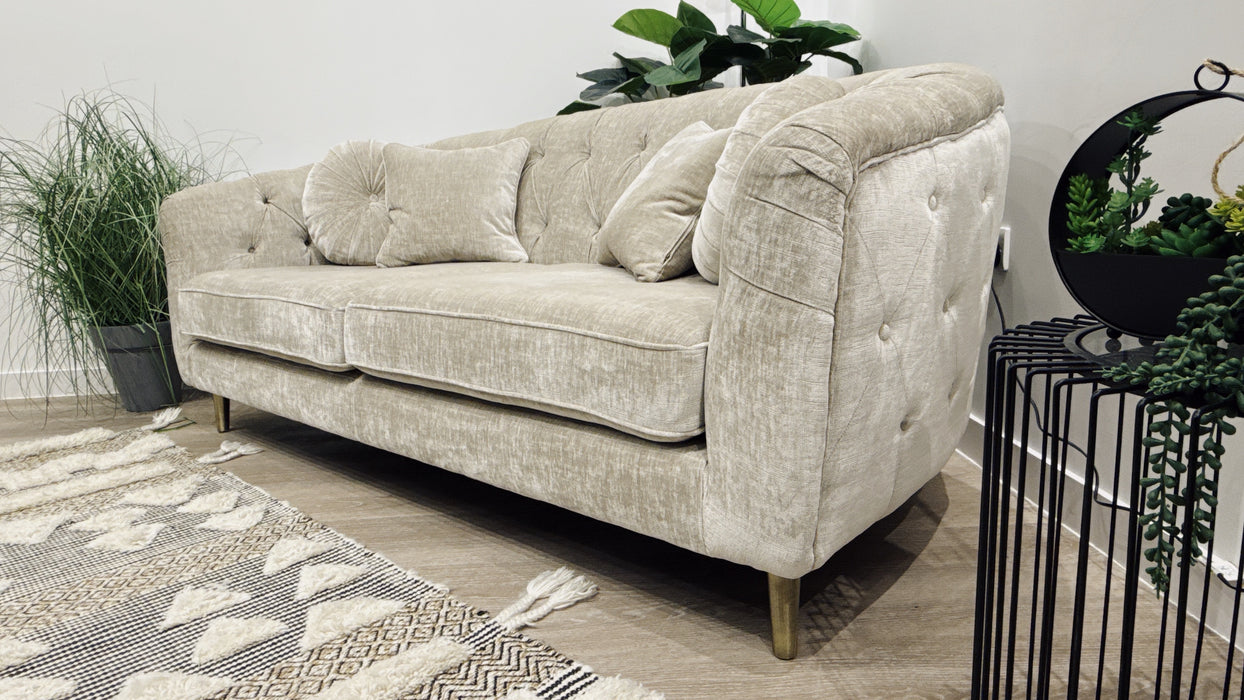 Sofology The Gatsby Fabric 3 Seater in Luxury Chenille Linen