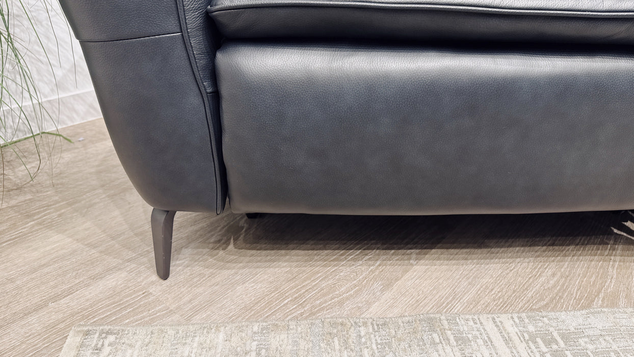 Sofology Viento 2.5 Seater Leather Power Recliner, Power Headrest, Lumbar & Heated Seats in Navy