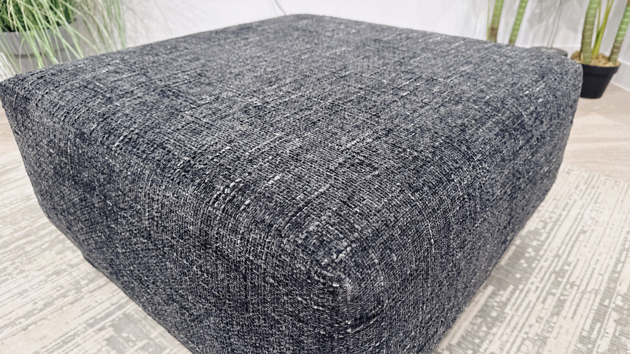 Sofology Cove Fabric Designer Footstool in Anthracite All Over