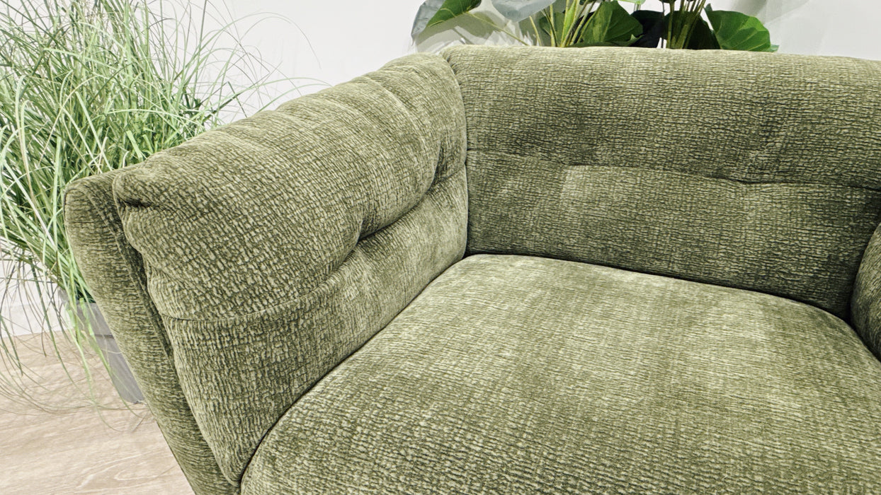 Sofology Hygge Fabric Loveseat in Heavy Textured Chenille Olive