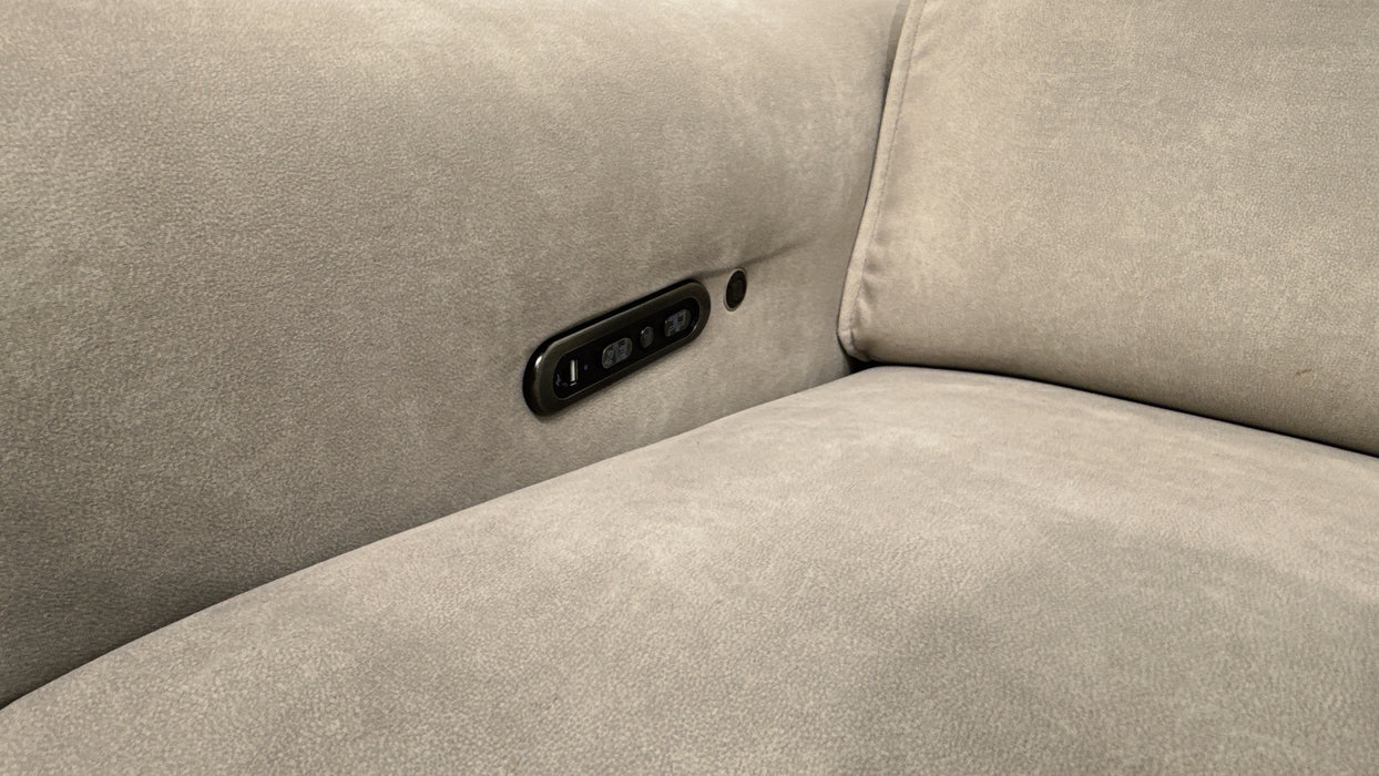 Sofology Premiere 2 Seater Leather Sofa,Smart Console Power Recliner, Power Headrest + Heated Seats
