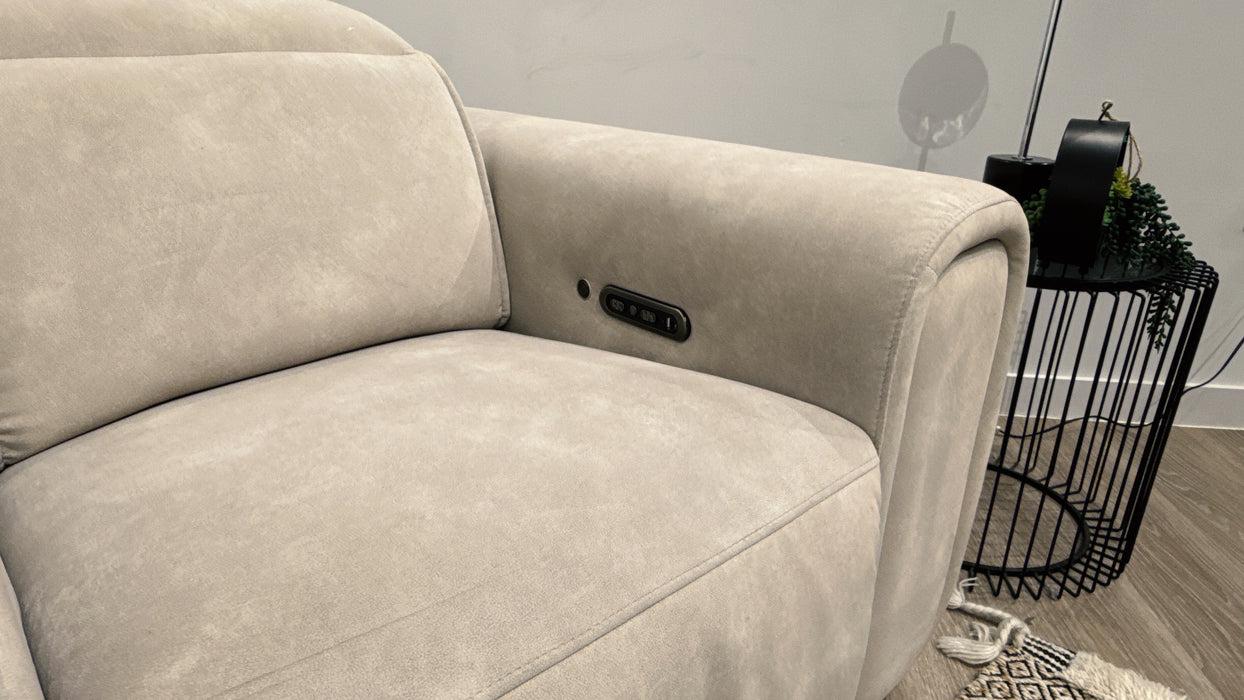 Sofology Premiere 2 Seater Leather Sofa,Smart Console Power Recliner, Power Headrest + Heated Seats