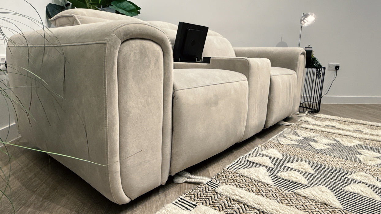 Sofology Premiere 2 Seater Leather Sofa,Smart Console Power Recliner, Power Headrest + Heated Seats