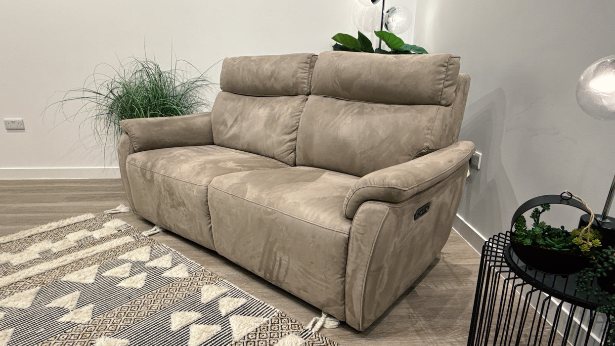 Sofology Parker Fabric 2.5 Seater Power Recliner/Headrest in Lifestyle Plush Nutmeg