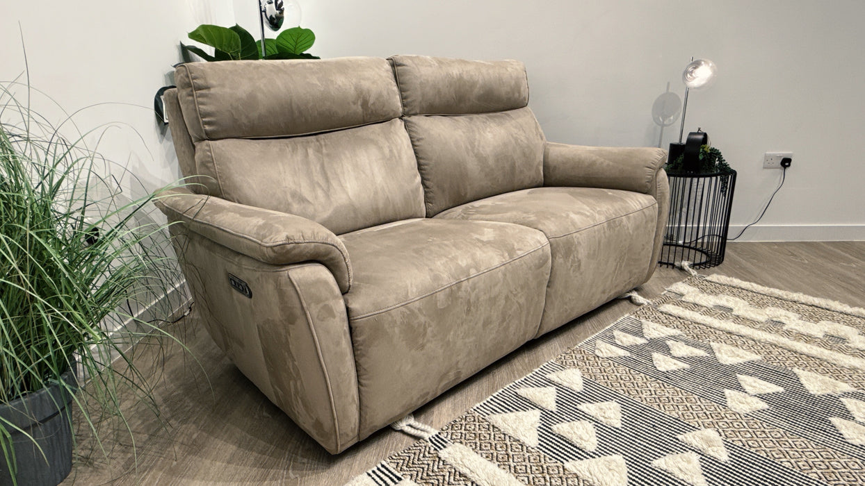 Sofology Parker Fabric 2.5 Seater Power Recliner/Headrest in Lifestyle Plush Nutmeg