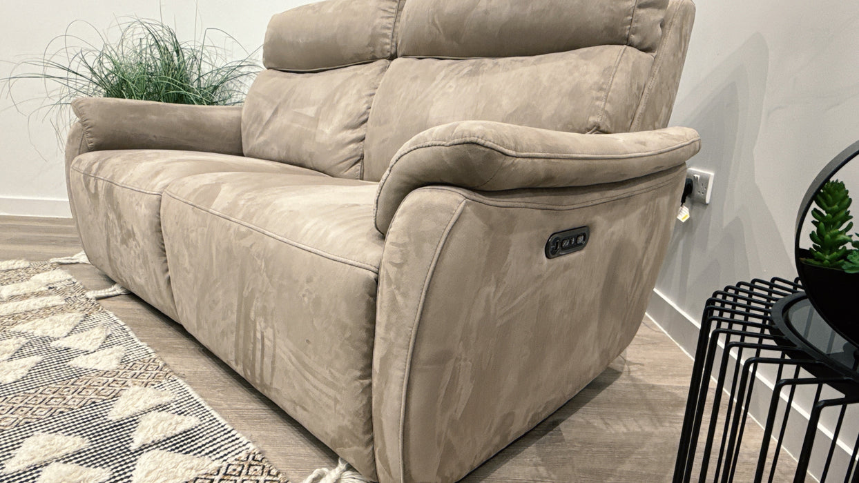 Sofology Parker Fabric 2.5 Seater Power Recliner/Headrest in Lifestyle Plush Nutmeg