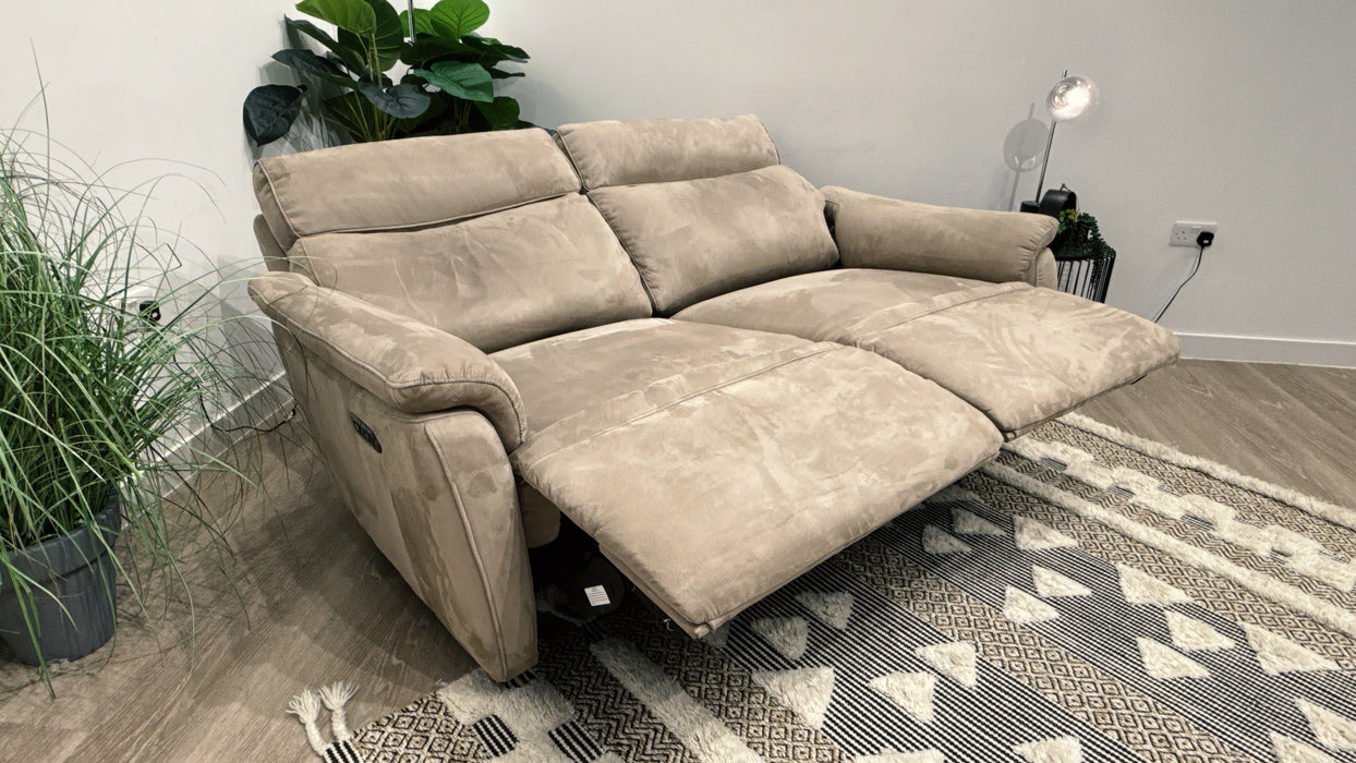Sofology Parker Fabric 2.5 Seater Power Recliner/Headrest in Lifestyle Plush Nutmeg