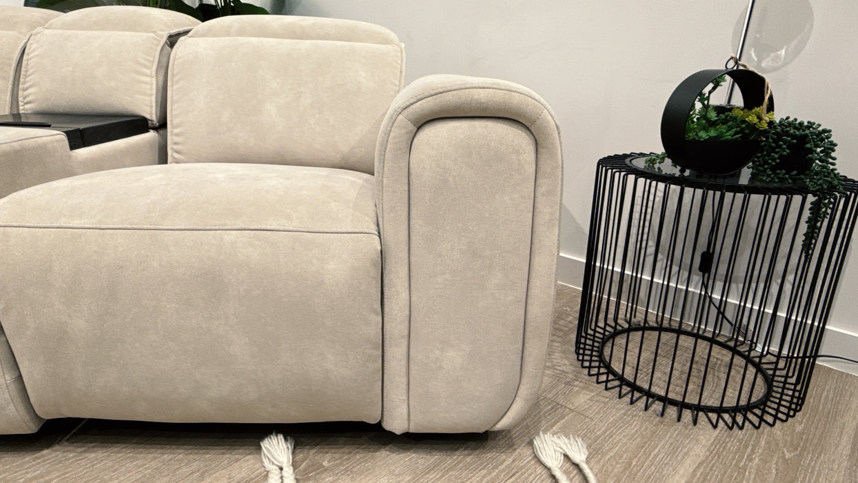 Sofology Premiere 2 Seater Fabric Power Recliner, Smart Console,Power Headrest & Heated Seats