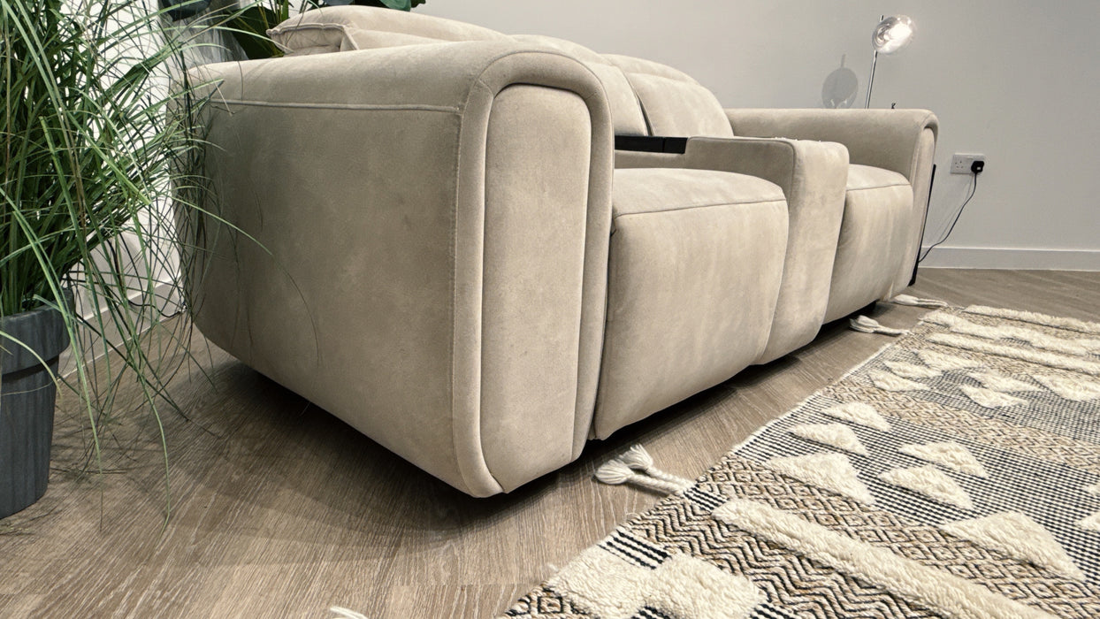 Sofology Premiere 2 Seater Fabric Power Recliner, Smart Console,Power Headrest & Heated Seats