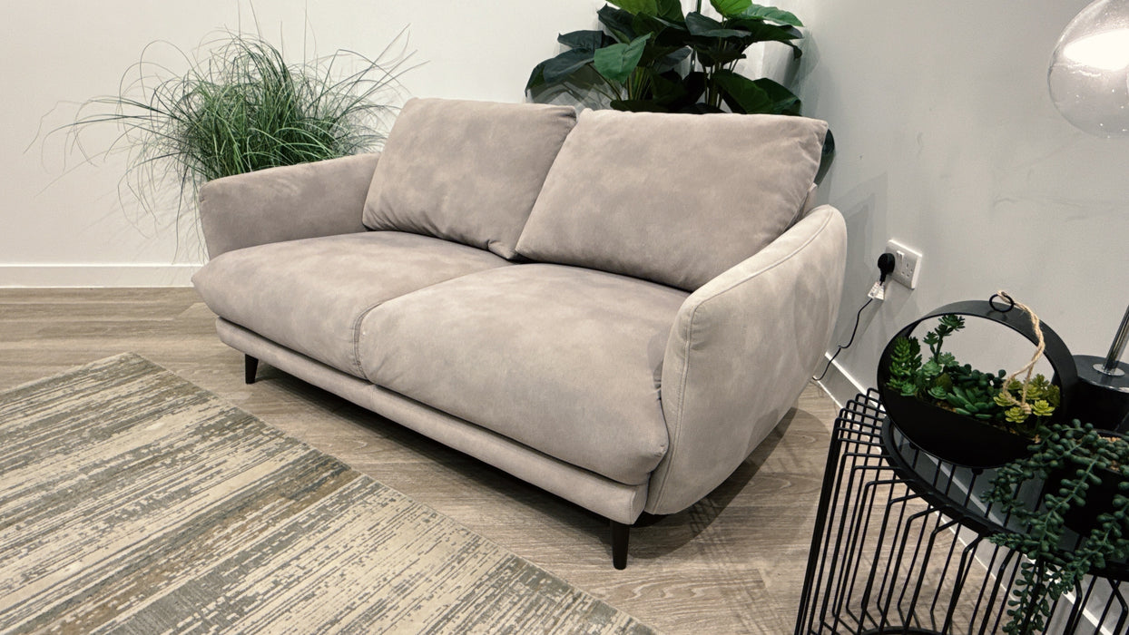 Sofology Adler Leather 2 Seater in Lifestyle Mottled Fabric Marble