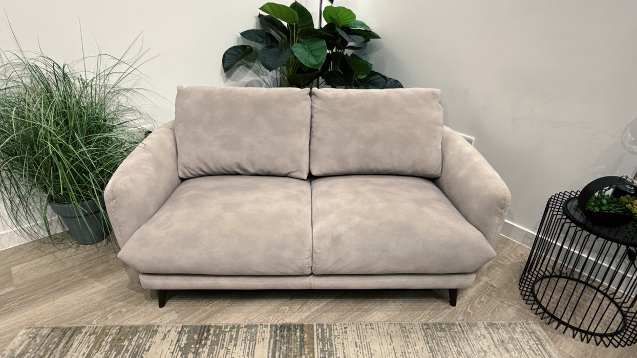 Sofology Adler Leather 2 Seater in Lifestyle Mottled Fabric Marble