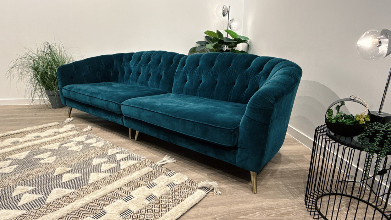 Sofology Bijou Fabric Grand Split in Chamonix Teal Landrillo Mix