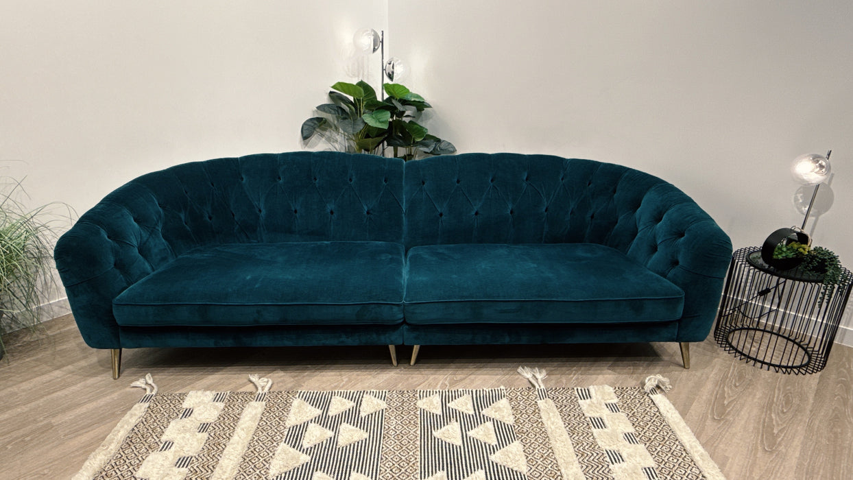 Sofology Bijou Fabric Grand Split in Chamonix Teal Landrillo Mix