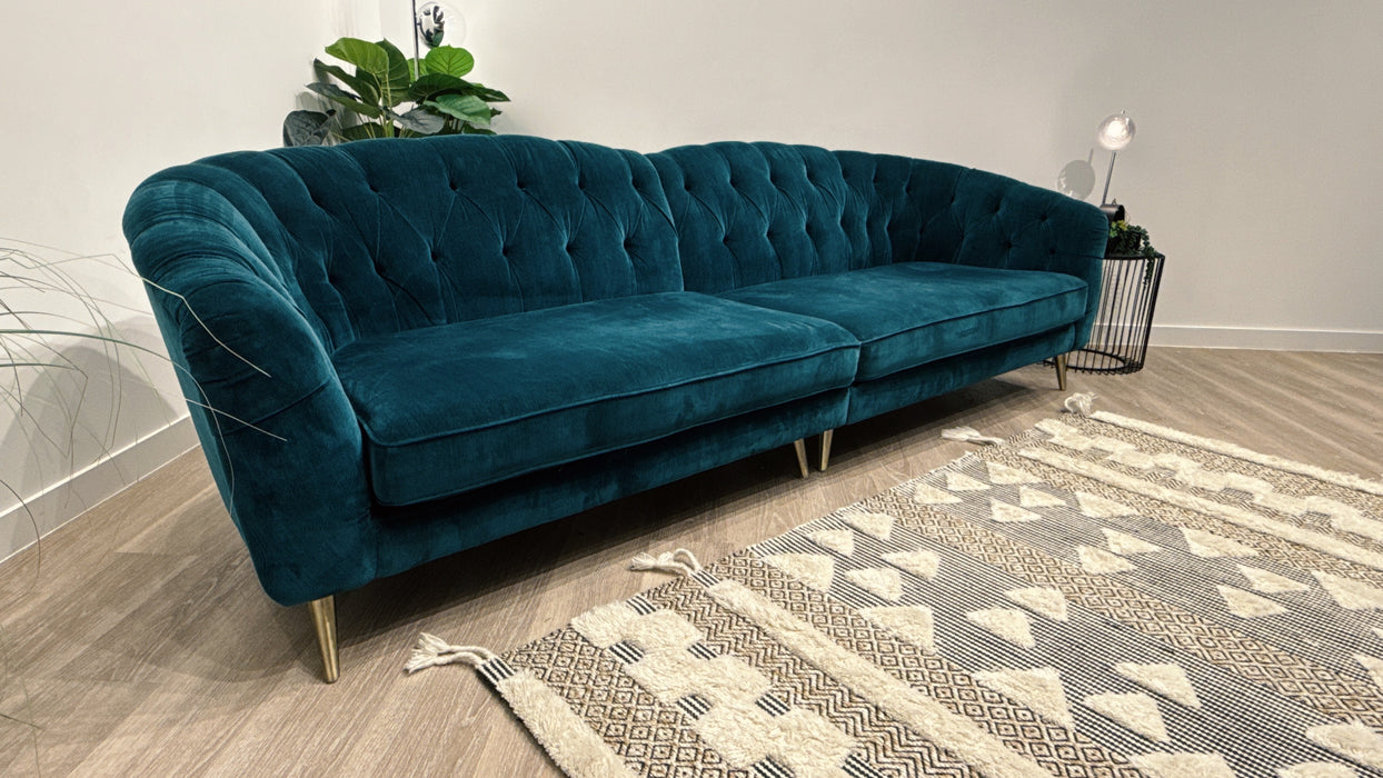Sofology Bijou Fabric Grand Split in Chamonix Teal Landrillo Mix