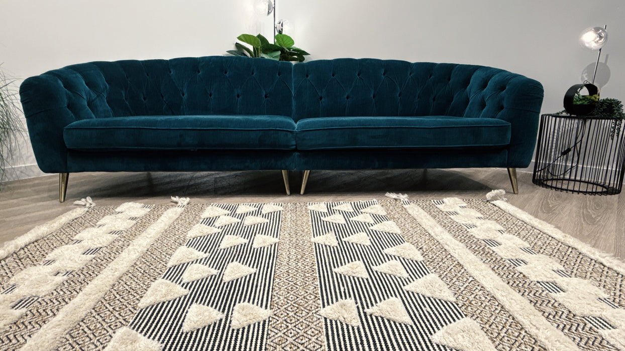 Sofology Bijou Fabric Grand Split in Chamonix Teal Landrillo Mix