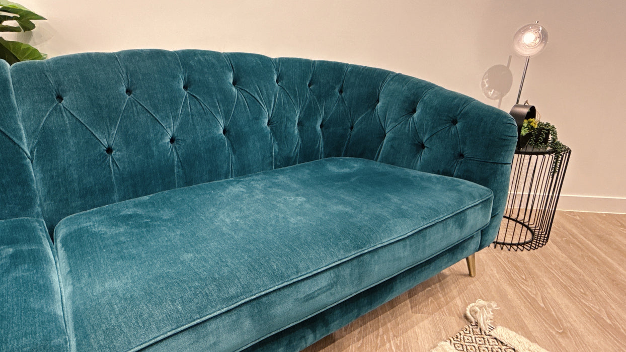 Sofology Bijou Fabric Grand Split in Chamonix Teal Landrillo Mix