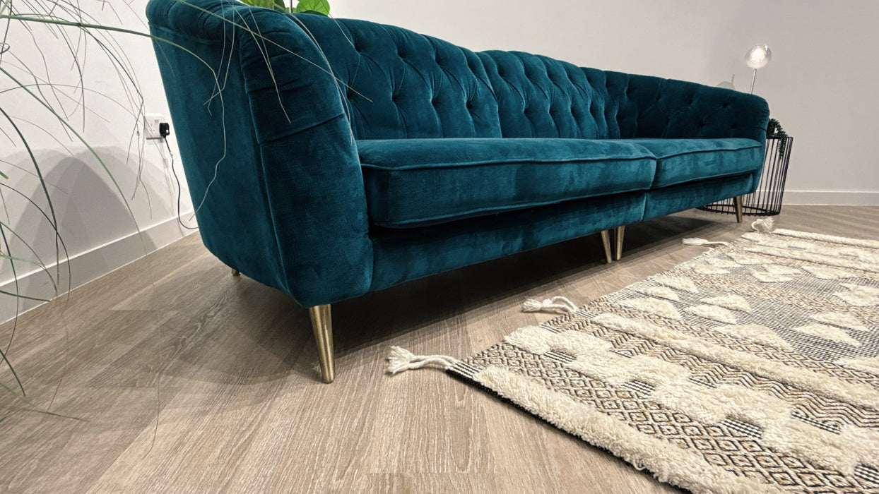 Sofology Bijou Fabric Grand Split in Chamonix Teal Landrillo Mix