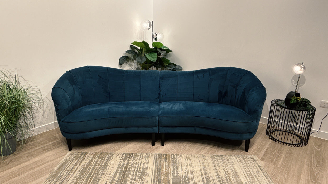 Sofology Perle Fabric 4 Seater Sofa in Plush Teal